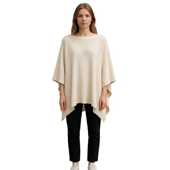 Divinity Poncho Shawl by Lululemon - Women's Winter Wrap Ivory Cozy Sweater Chic - Picture 1 of 5